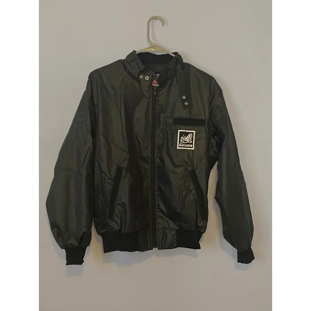 Vintage Black Tisco Tractor Embroidered Logo Bomber Jacket‎ | Indie - (Size M)